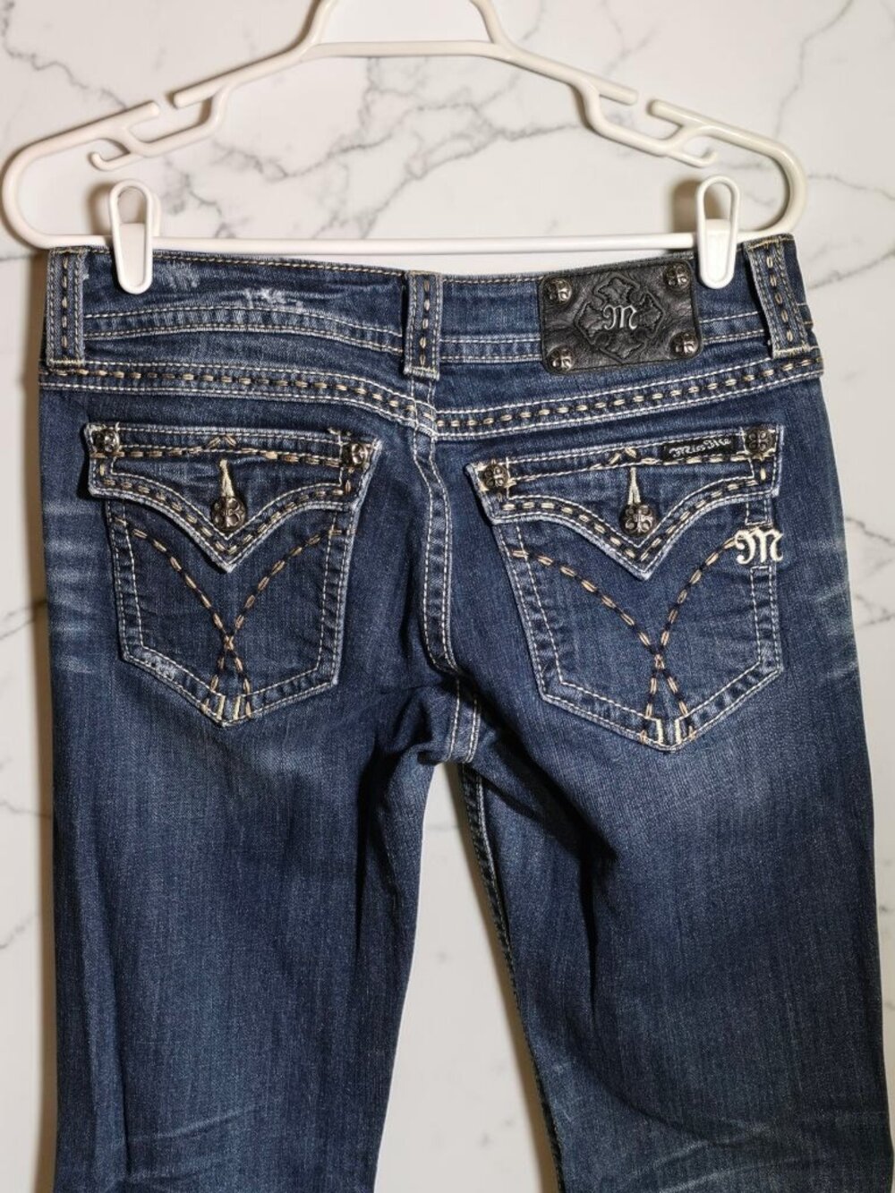 Miss Me Women's Embellished Pocket Mid-Rise Bootcut Jeans Size 31